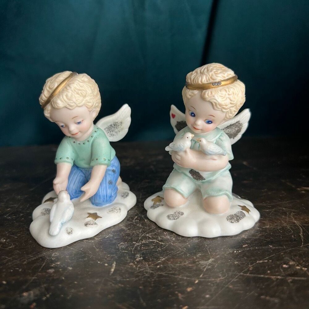 2 Angel Figurines Tender Hearts Collection by Bronson Collectibles by Katharine